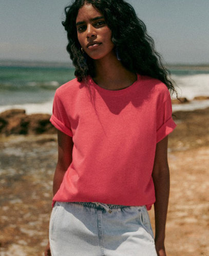 纯棉圆领宽松短袖纯色T恤上衣