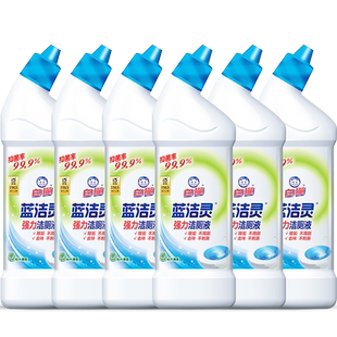 白猫蓝洁灵强力弯头洁厕液500g*6瓶洁厕灵厕所除臭除菌马桶抑菌
