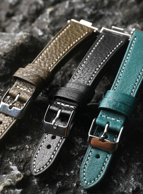 手工MBOX意大利头层牛皮表带20mm 适配华为Fit3真皮加厚柔软表链