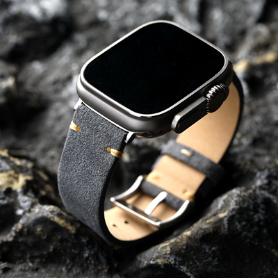 手工翻毛皮表带适配Applewatch