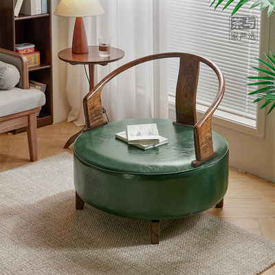 单人沙发椅实木旋转圈椅休闲椅躺椅真皮阳台网红懒人沙发单人椅