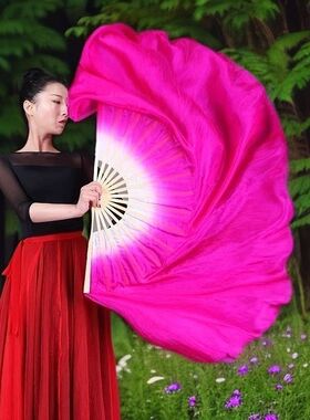真丝广场舞演出扇成人加跳舞扇扭秧歌扇飘头舞蹈扇子