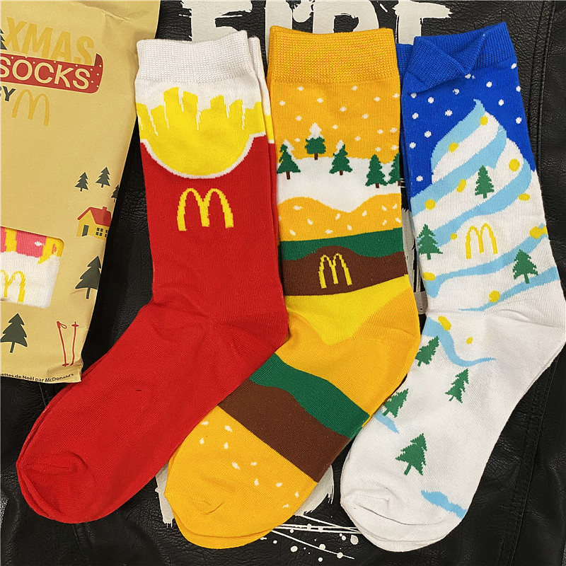 麦当劳卡通中筒袜