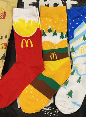M当劳卡通中筒袜