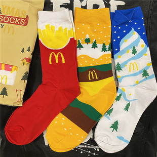 M当劳卡通中筒袜