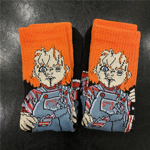 鬼娃恰吉卡通中筒袜