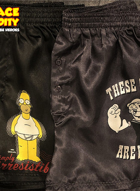 辛普森大力水手卡通薄款家居裤睡裤宽松内裤 色丁材质