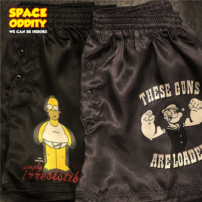 辛普森大力水手卡通薄款家居裤睡裤宽松内裤 色丁材质