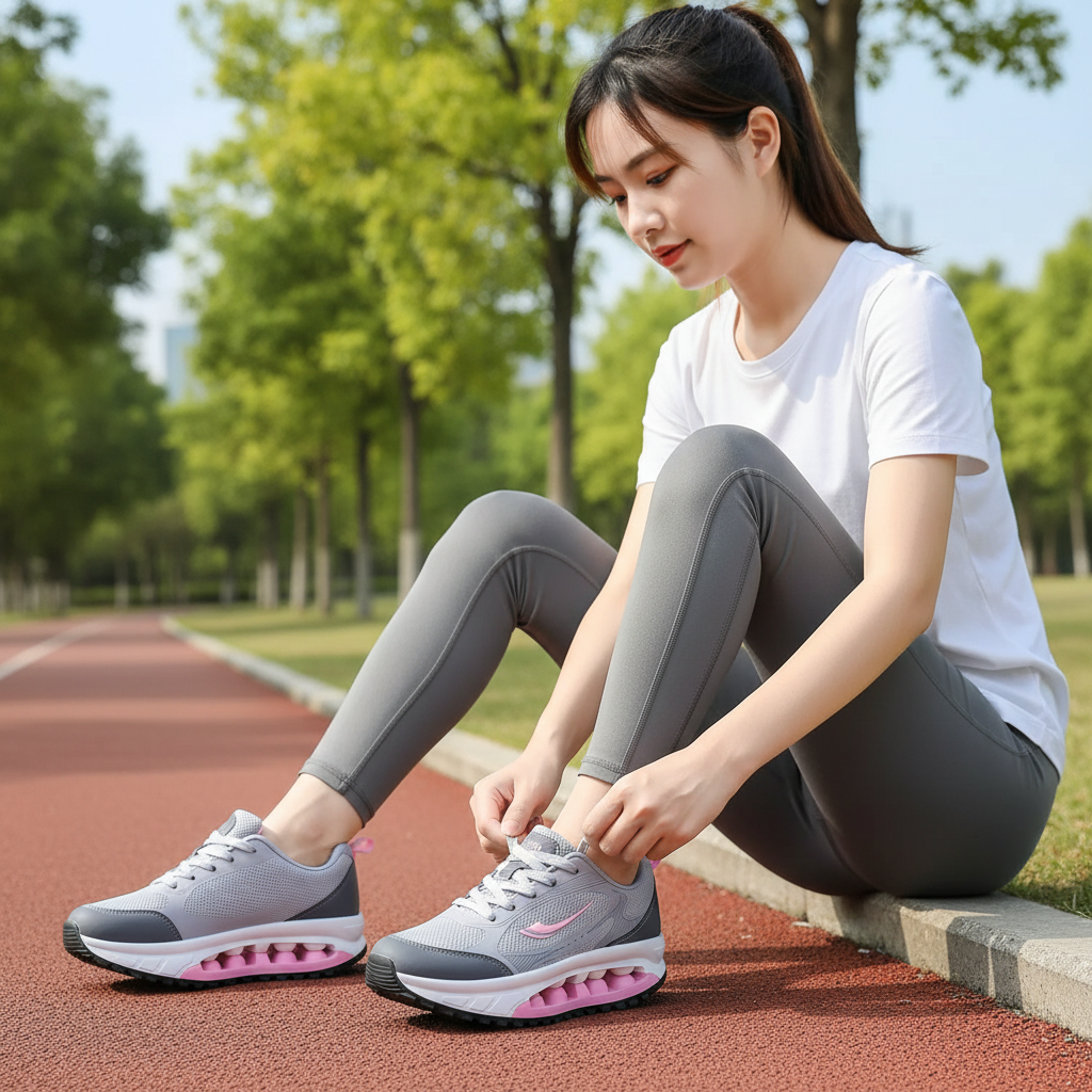 厚底摇摇鞋女软底不累脚健步鞋男士功能运动鞋中老年弧形健走鞋男