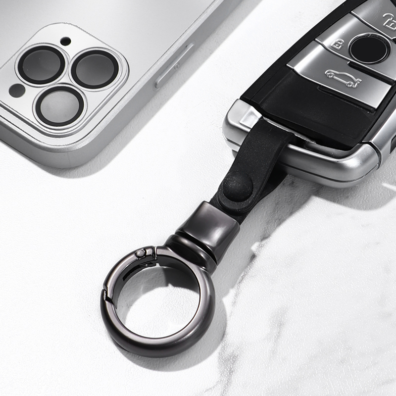 汽车钥匙扣男士高端腰挂简约现代防丢锁匙扣创意挂饰挂件金属圈环