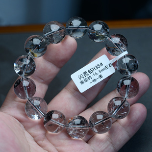 闪灵钻天然水晶叠戴圆珠手链手串赫尔基蒙女马岛原石情侣饰品礼物