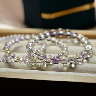 天然五行石水晶手链女款圆珠浅色系缺金木水火土甜美饰品手串礼物