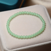 绿玉髓手链青色葡萄石绿甜美清新极细款 4mm单圈女款 学生圆珠手链