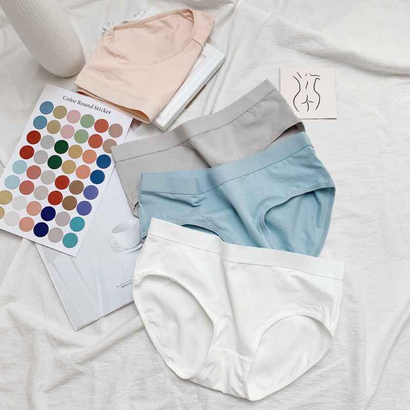桃酱少女丨回馈价 素雅简约基础款纯棉舒适中腰棉质宽边三角内裤,女士内衣/男士内衣/家居服,女三角裤,淘宝优惠券,粉丝福利购,淘宝优惠卷