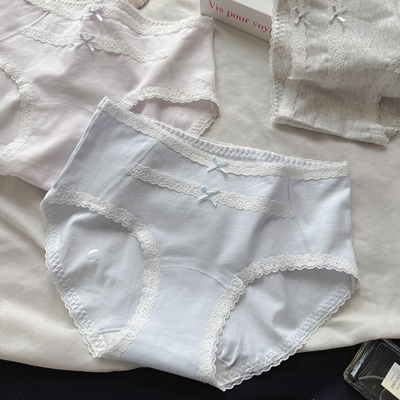 法式纯棉内裤女温柔治愈系甜美蕾丝中腰7A抑菌裆无痕包臀三角短裤,女士内衣/男士内衣/家居服,女三角裤,淘宝优惠券,粉丝福利购,淘宝优惠卷