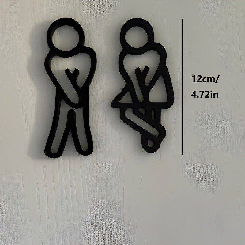 2件套卫浴门标志装饰，现代男女厕所标识，卫生间挂饰，客用卫生