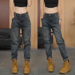 美式复古水洗重磅牛仔裤男士秋季新款潮牌宽松百搭直筒锥形休闲裤