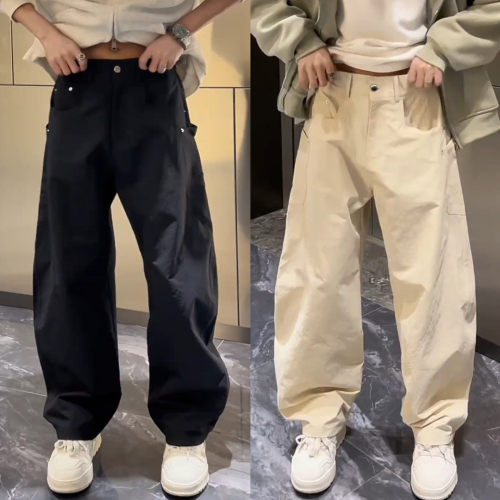 慵懒风小众设计感弯刀休闲裤