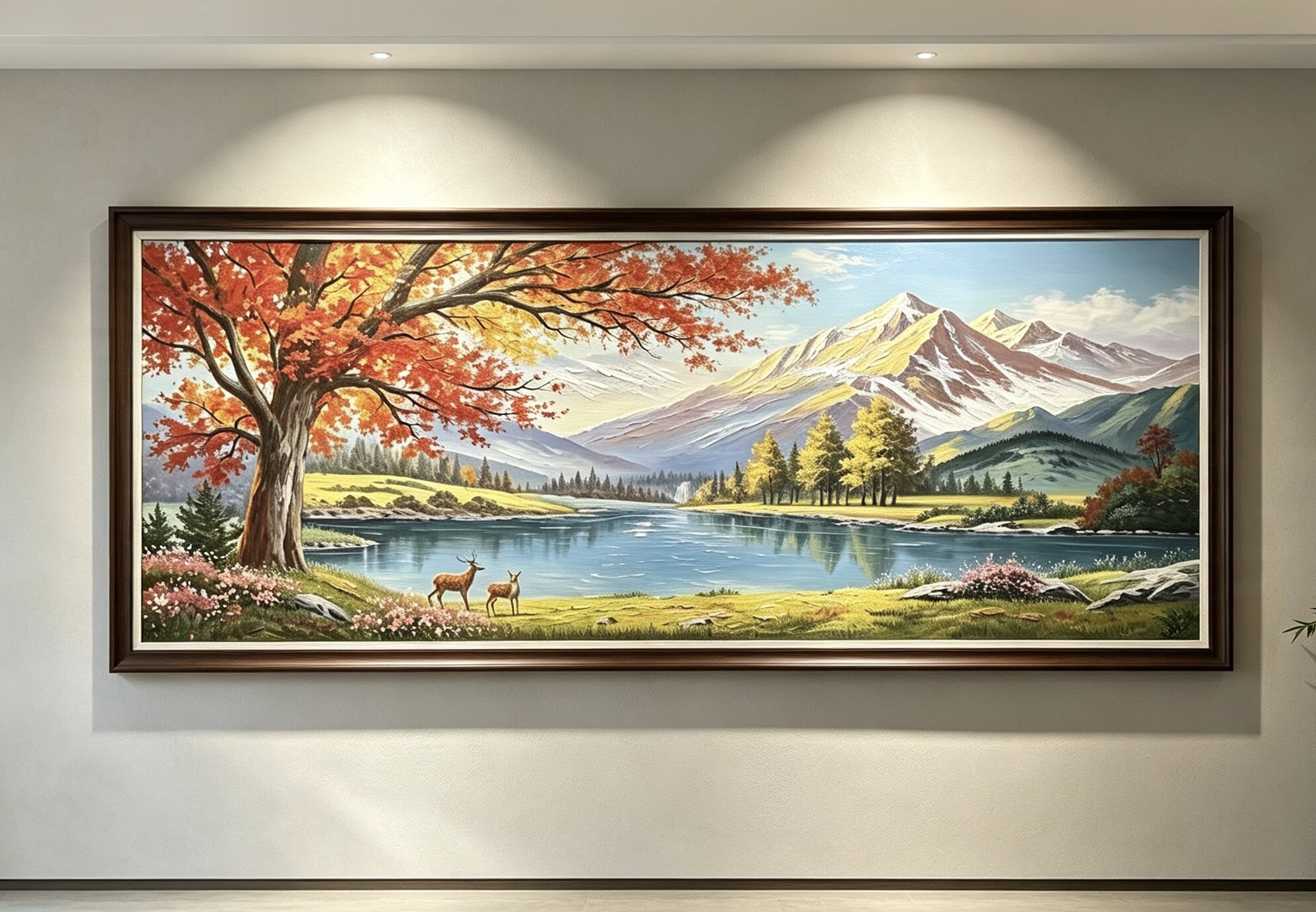 手绘油画 客厅装饰画沙发背景墙挂画壁画 风景树林黄金大道办公室
