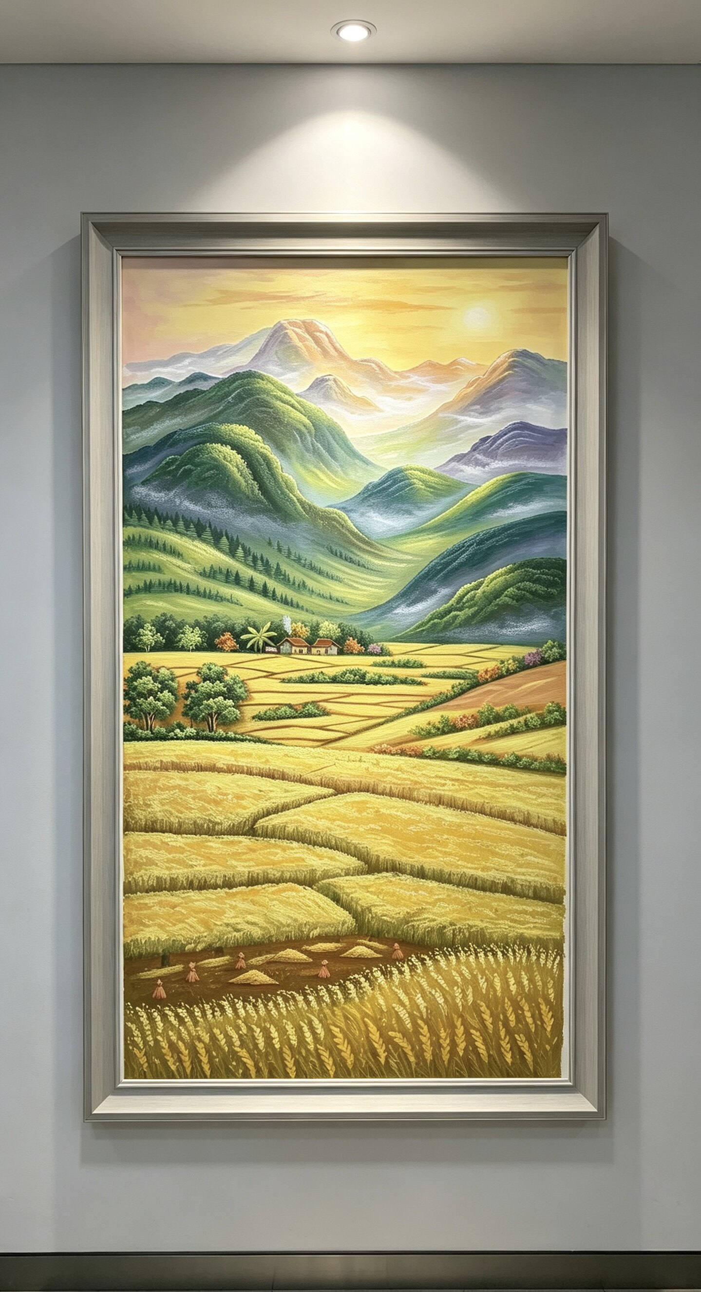 玄关装饰画大树丁达尔效应纯手绘油画