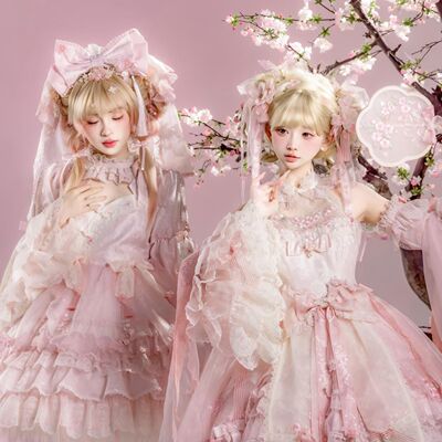花与珍珠联名杏花微雨洛丽塔