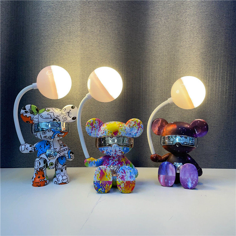 创意摆件小台灯 可爱星空熊LED照明灯 便携可充电USB看书台灯起夜,家装灯饰光源,阅读台灯(护眼灯/写字灯),淘宝优惠券,粉丝福利购,淘宝优惠卷