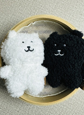 现货nongdamgom自嘲熊白熊黑熊原单玩偶可爱毛绒公仔包包小挂件