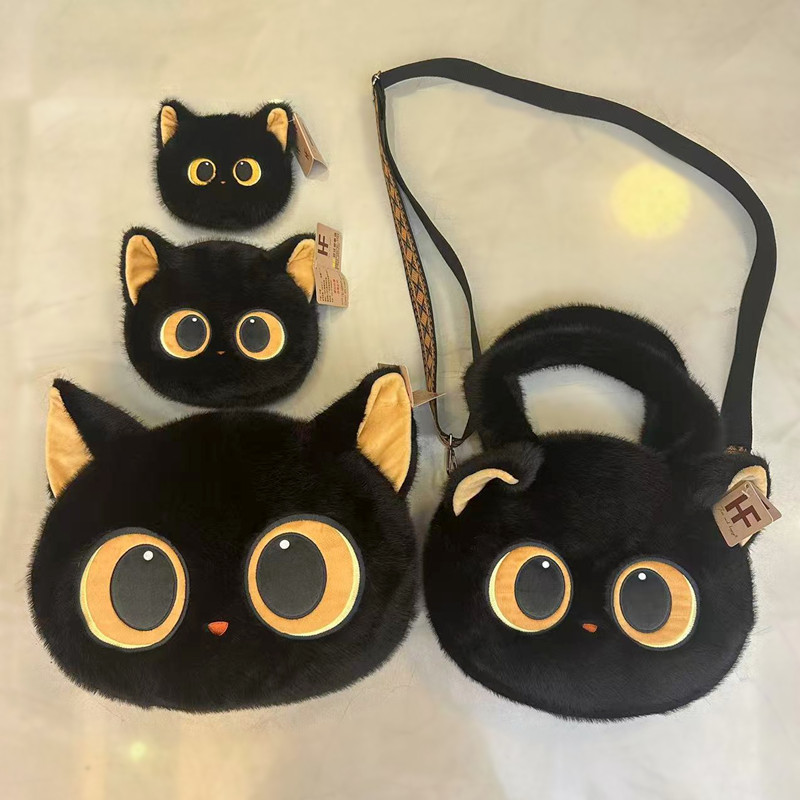原创正版猫咪黑猫灰猫包包抱枕