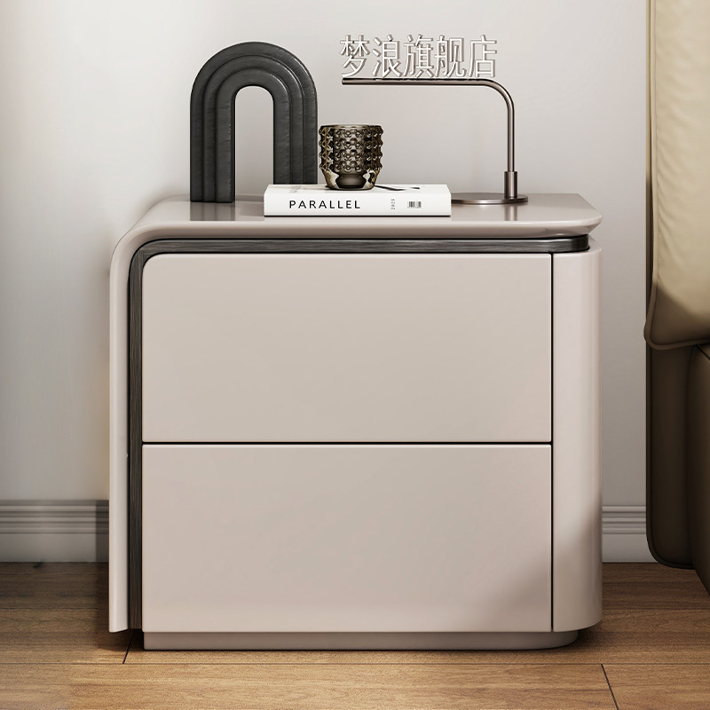 2025新款奶油风实木烤漆床头柜轻奢高级感现代简约卧室替代小边几,住宅家具,床头柜,淘宝优惠券,粉丝福利购,淘宝优惠卷