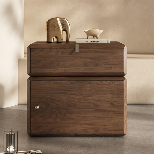 旋转全实木烤漆床头柜