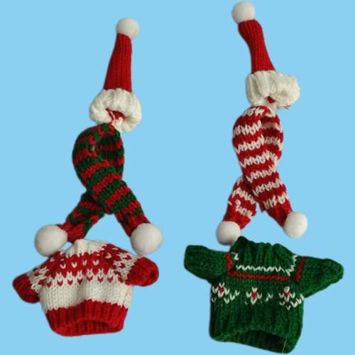 圣诞十厘米娃衣10cm毛绒玩偶衣服