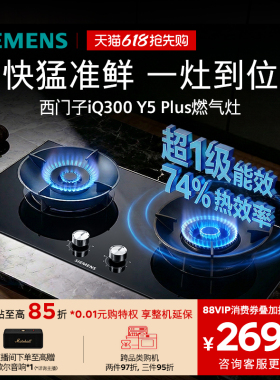 西门子嵌入式燃气灶具5.2大火力家用双灶玻璃天然气N5MB/95A