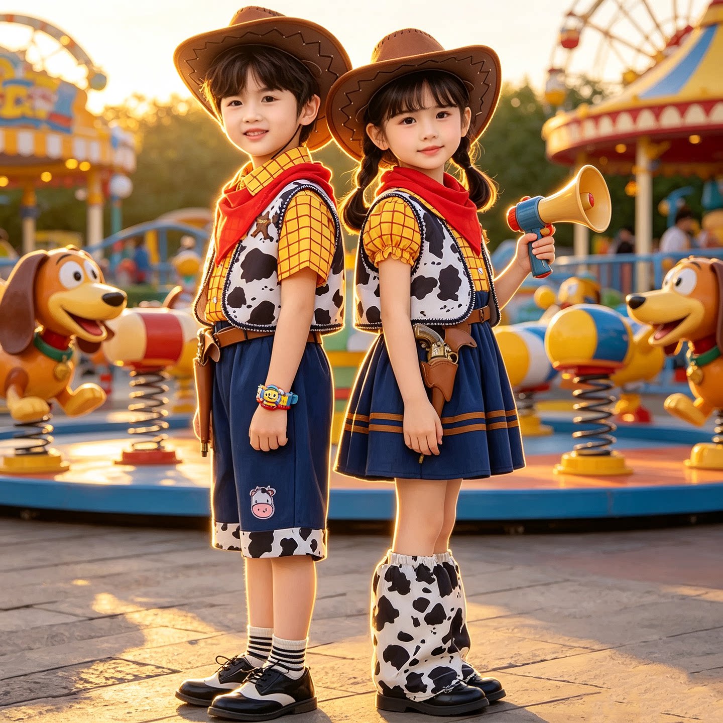 疯狂动物园儿童胡迪牛仔cos演出服男女童玩具总动员舞台表演套装