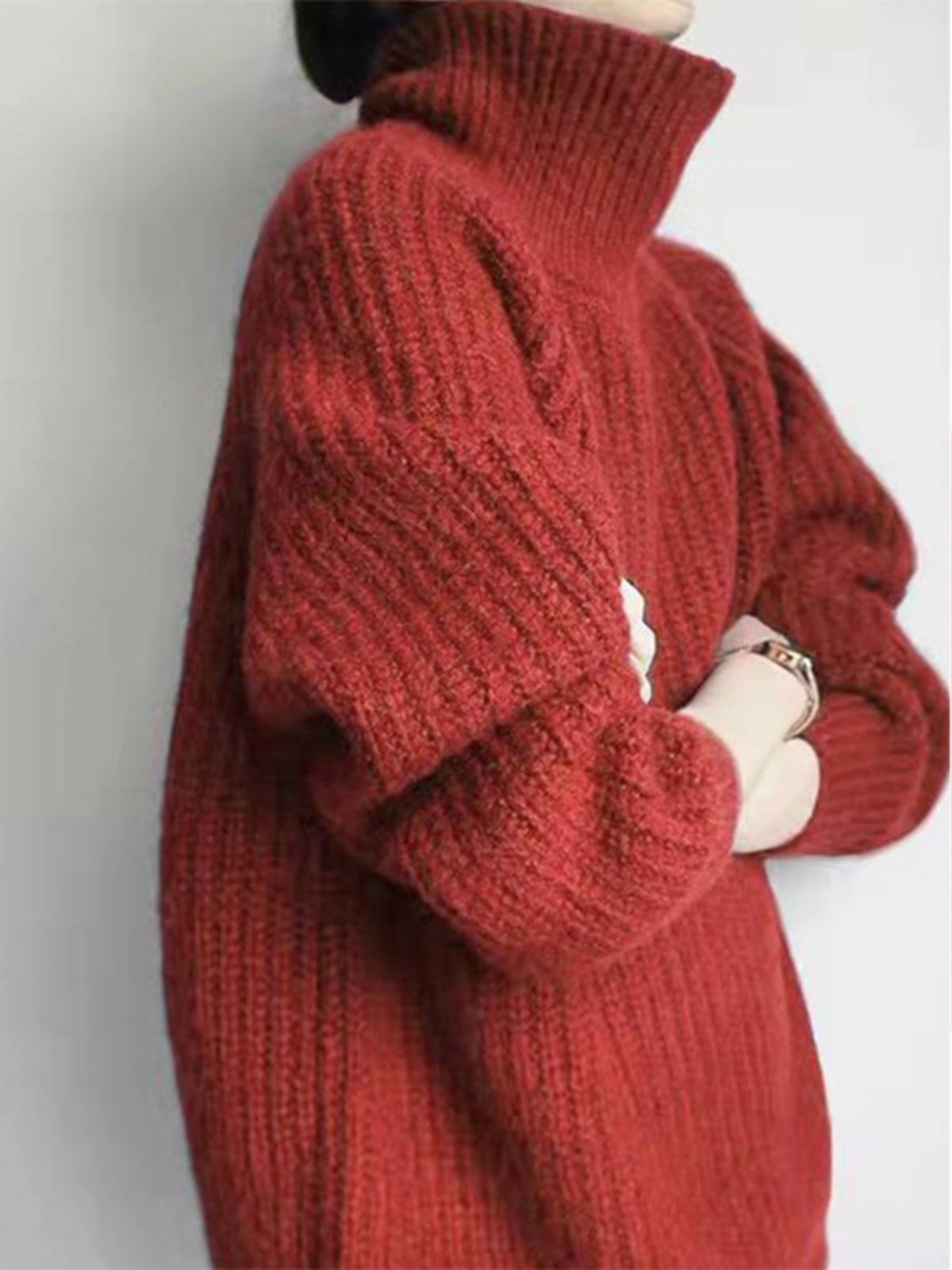针织衫高领红色软糯保暖秋季新款女套头宽松休闲时尚独特毛衣穿搭,女装/女士精品,羊绒衫,淘宝优惠券,粉丝福利购,淘宝优惠卷