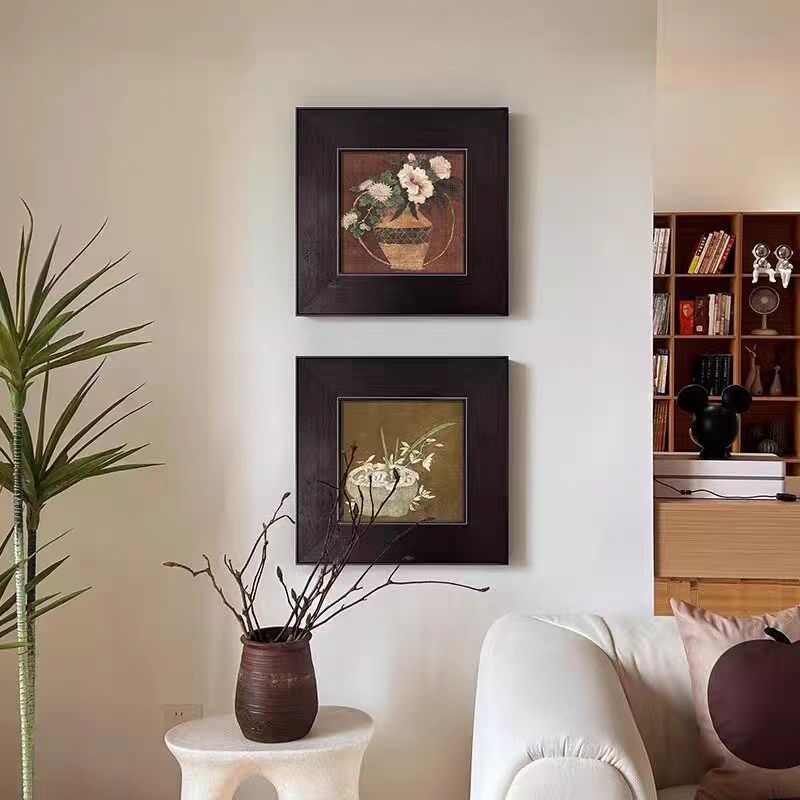 中古风法式复古装饰画植物花卉宋代美学挂画卧室餐厅走廊壁画客厅图片