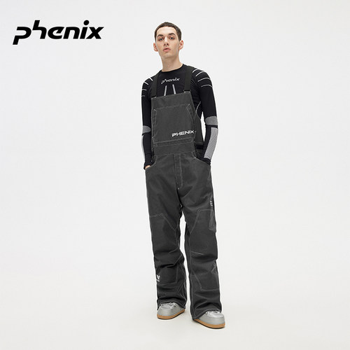Phenix背带牛仔滑雪裤加厚保暖