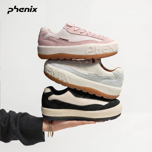 phenix户外复古真皮厚底嘭嘭板鞋