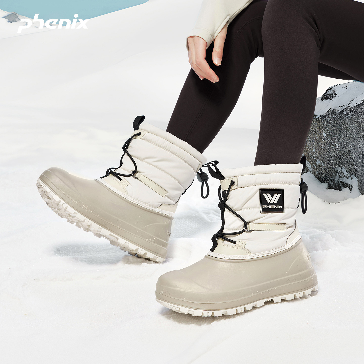 phenix厚底雪地靴防水保暖棉鞋图片