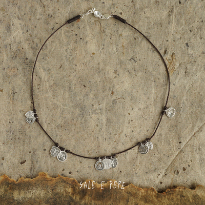 SALE E PEPE胡椒盐 纯银欢聚编绳项链 原创小众设计师毛衣链 默叙