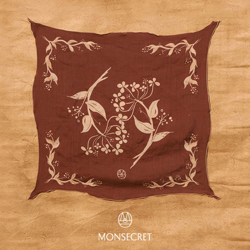 MONSECRET无尽夏刺绣苎麻丝巾