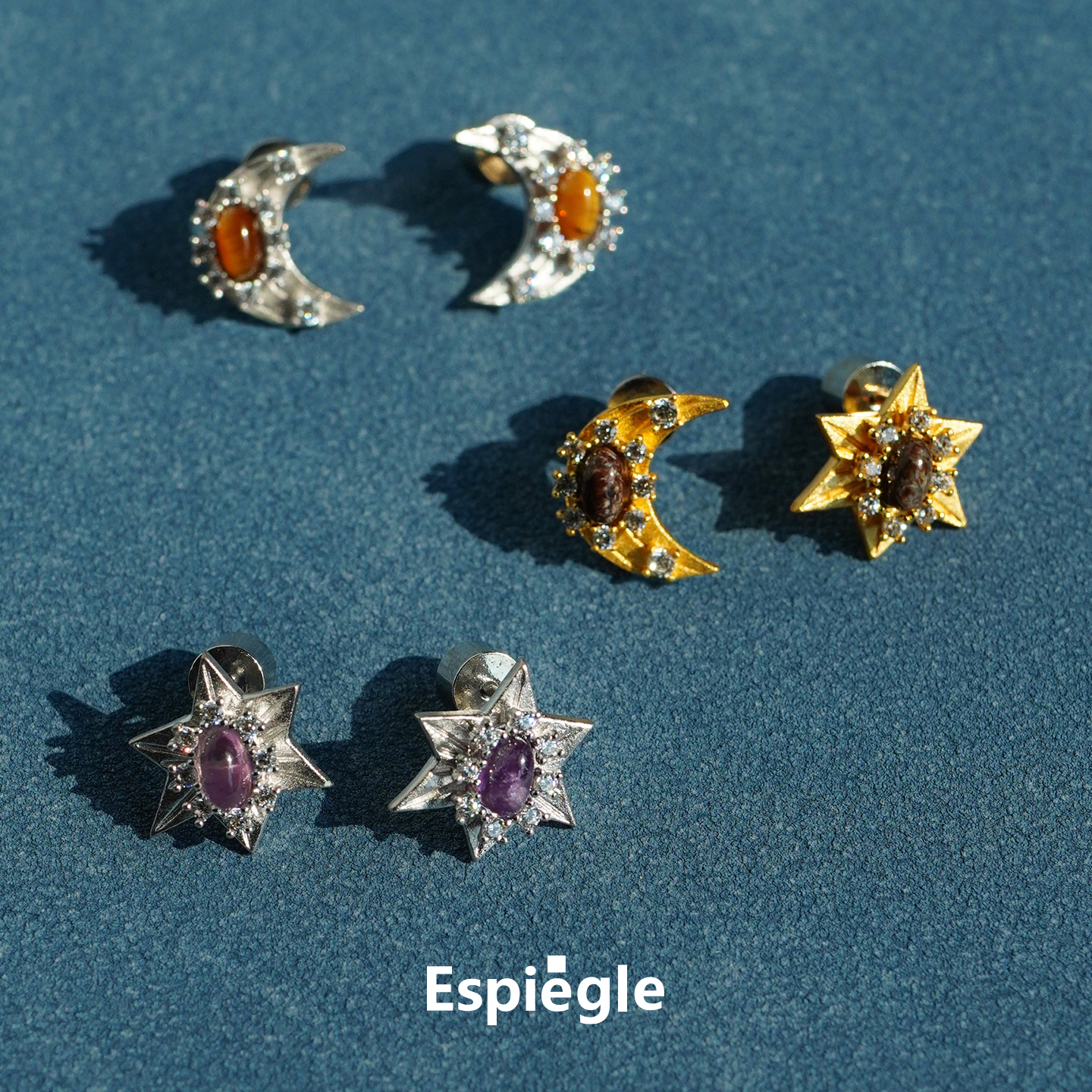 Selena宝石星辰与月亮耳钉