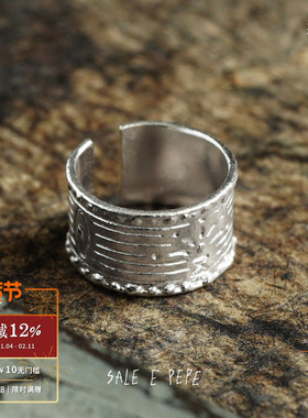 SALEEPEPE纯银壁画宽戒指