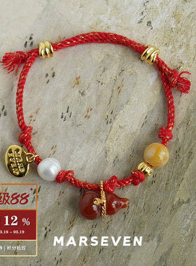 红色绳结葫芦编绳手链