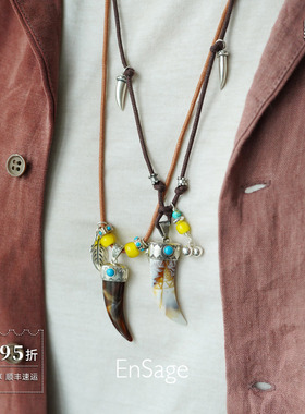 ENSAGE 灵角护符项链 纯银牛角吊坠原创小众设计师毛衣链 默叙