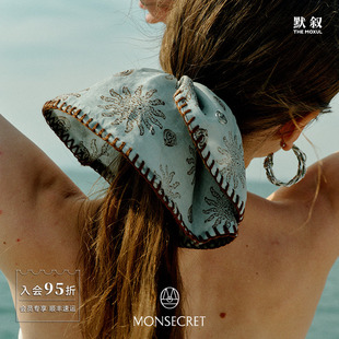 MONSECRET 波澜发圈 原创设计度假休闲发绳刺绣发饰 默叙