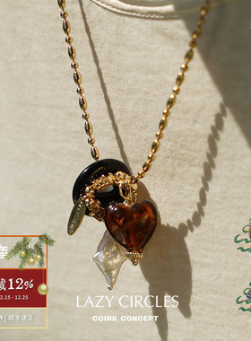 LAZYCIRCLES情人米珠项链