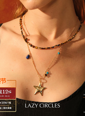 LAZY CIRCLES 闪耀星星宝石套组项链 原创小众设计师锁骨链 默叙