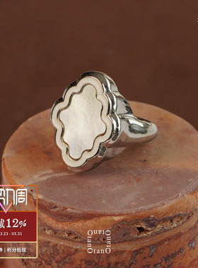OTANO Kuruma戒指 纯银和田玉白贝原创小众设计师轻奢气质 默叙