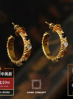 OTANO Astraios Earring 原创小众设计师复古质感高级感金色耳环