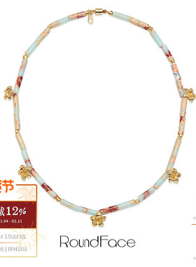 ROUNDFACE Minty薄荷味项链 纯银原创设计小众度假串珠锁骨链